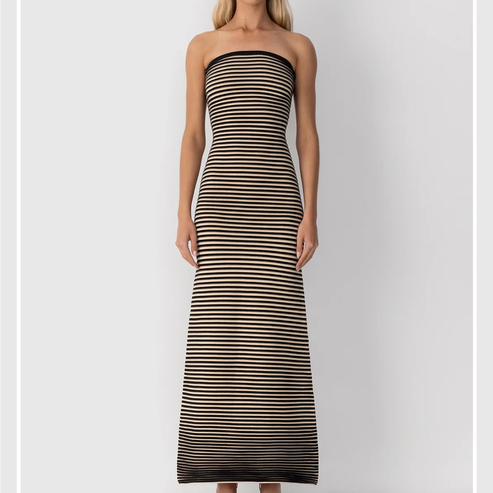 NWT The Wolf Gang Sunmor Knit Maxi Dress in Noir Size Medium